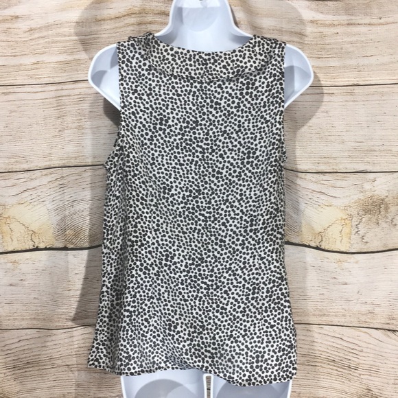 Cato medium ruffle front blouse black white dotted - Picture 7 of 8